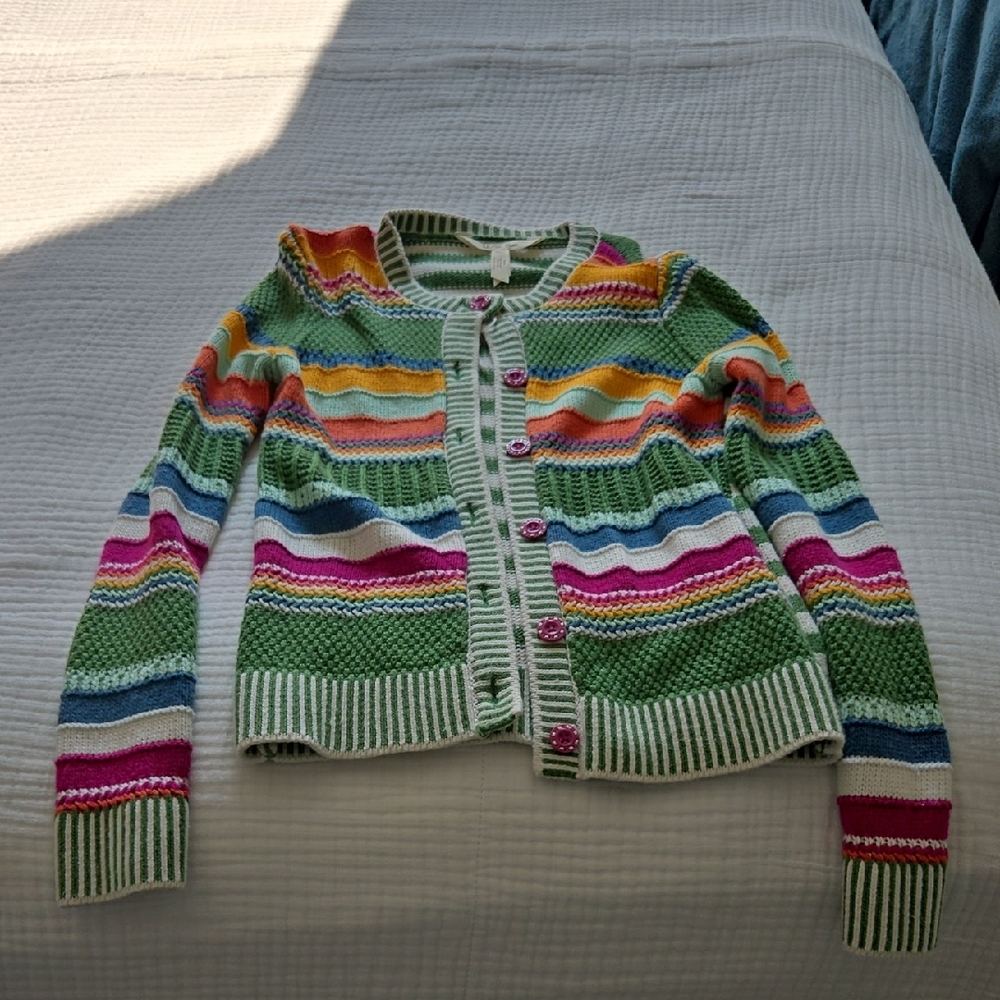 Matilda Jane Green and Pink Cardigan Sweater